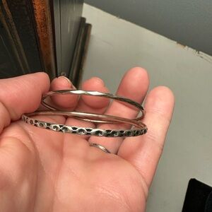 Silver Hammered Bangle Bracelets children’s sterling